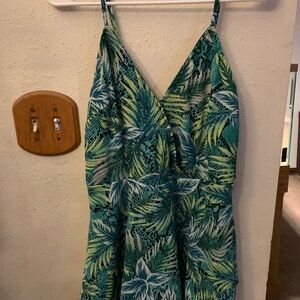 Tropical Leaf Print Women's Blouse